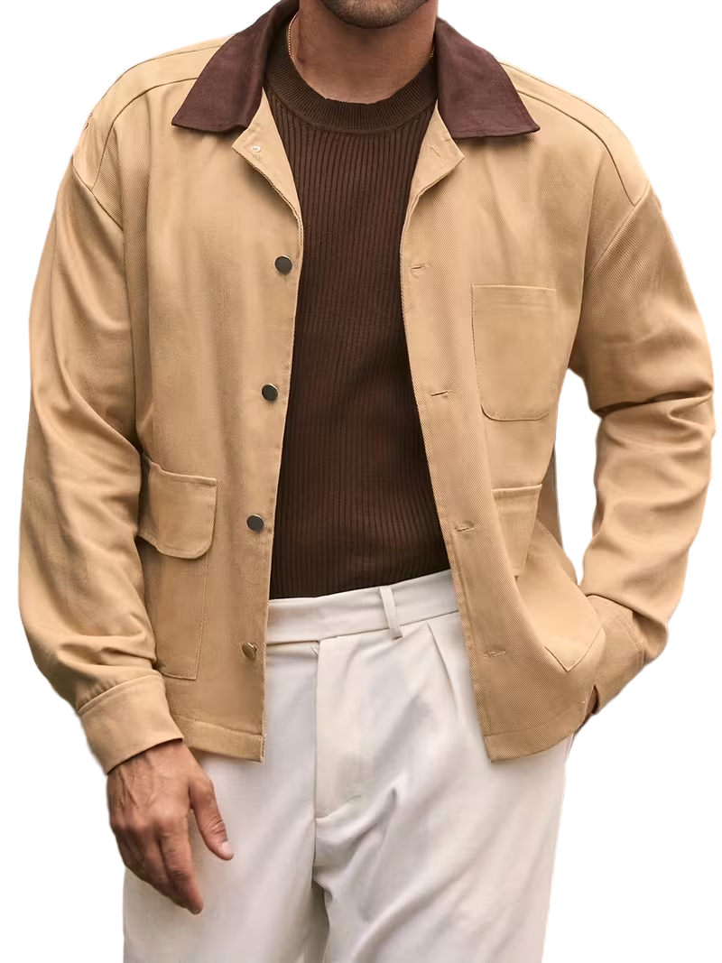 Męska kurtka zapinana z przodu na guziki