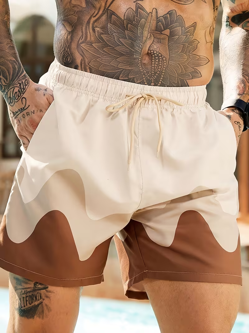 Męskie spodenki kąpielowe ze ściągaczem