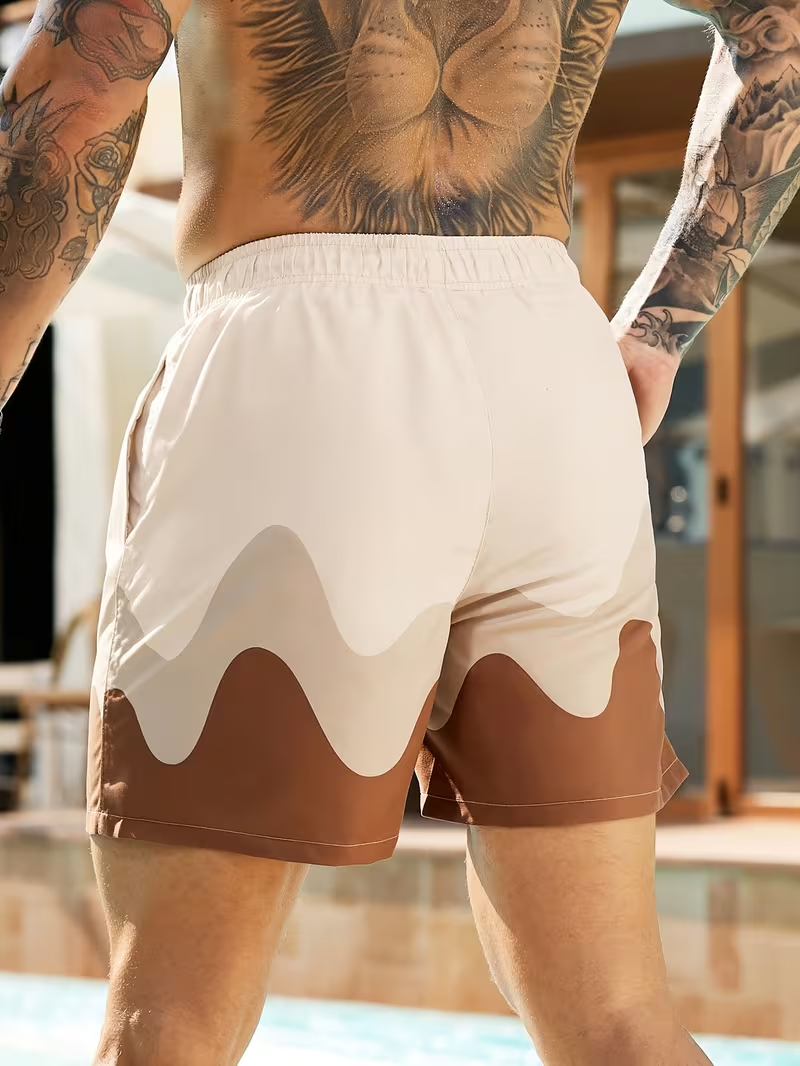 Męskie spodenki kąpielowe ze ściągaczem