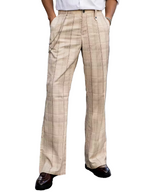 Spodnie męskie w kratę z prostymi nogawkami