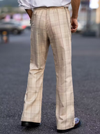 Spodnie męskie w kratę z prostymi nogawkami